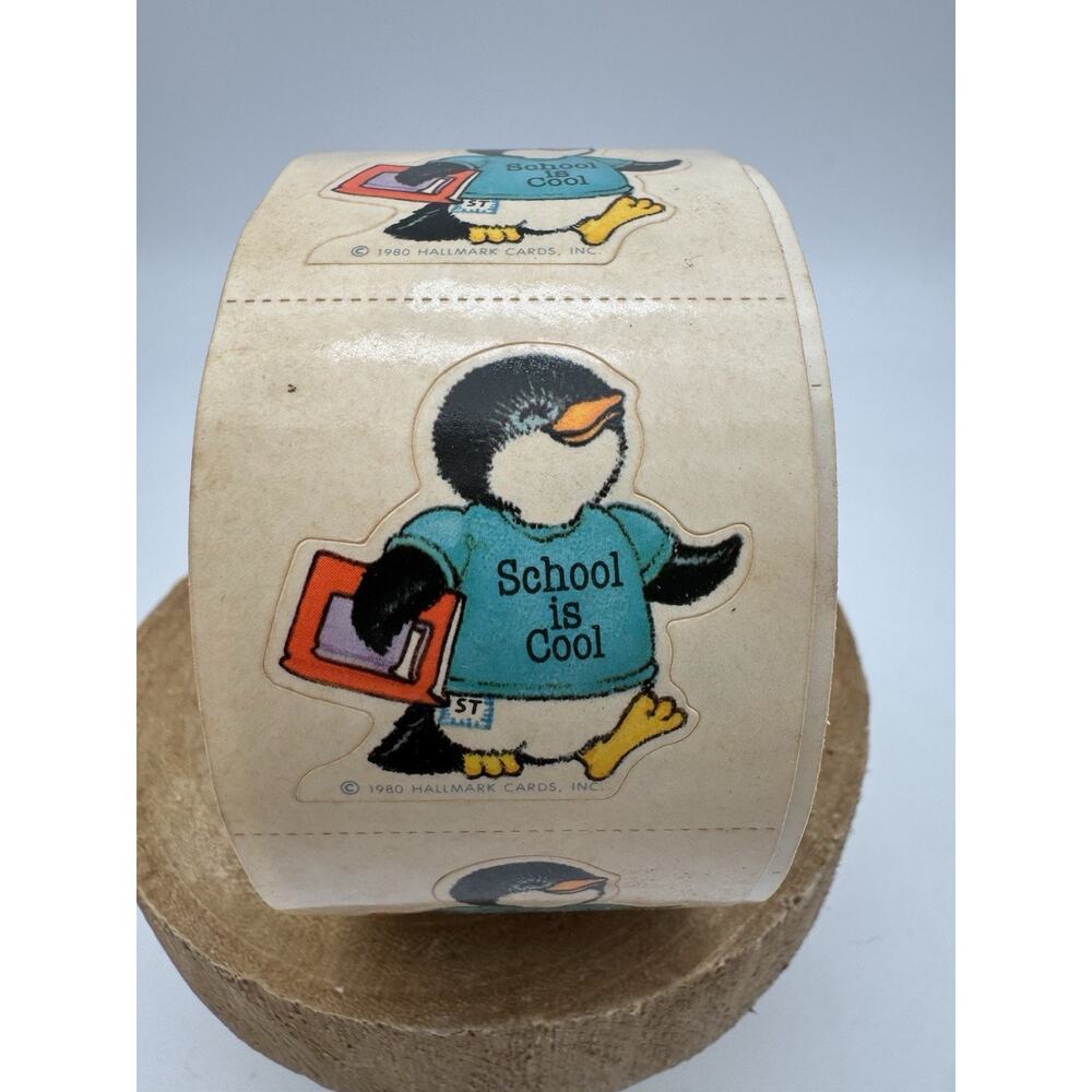 25 Vintage Stickers Hallmark Shirt Tales Sticker Mod 1980 Penguin School Is Cool